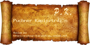 Puchner Kapisztrán névjegykártya